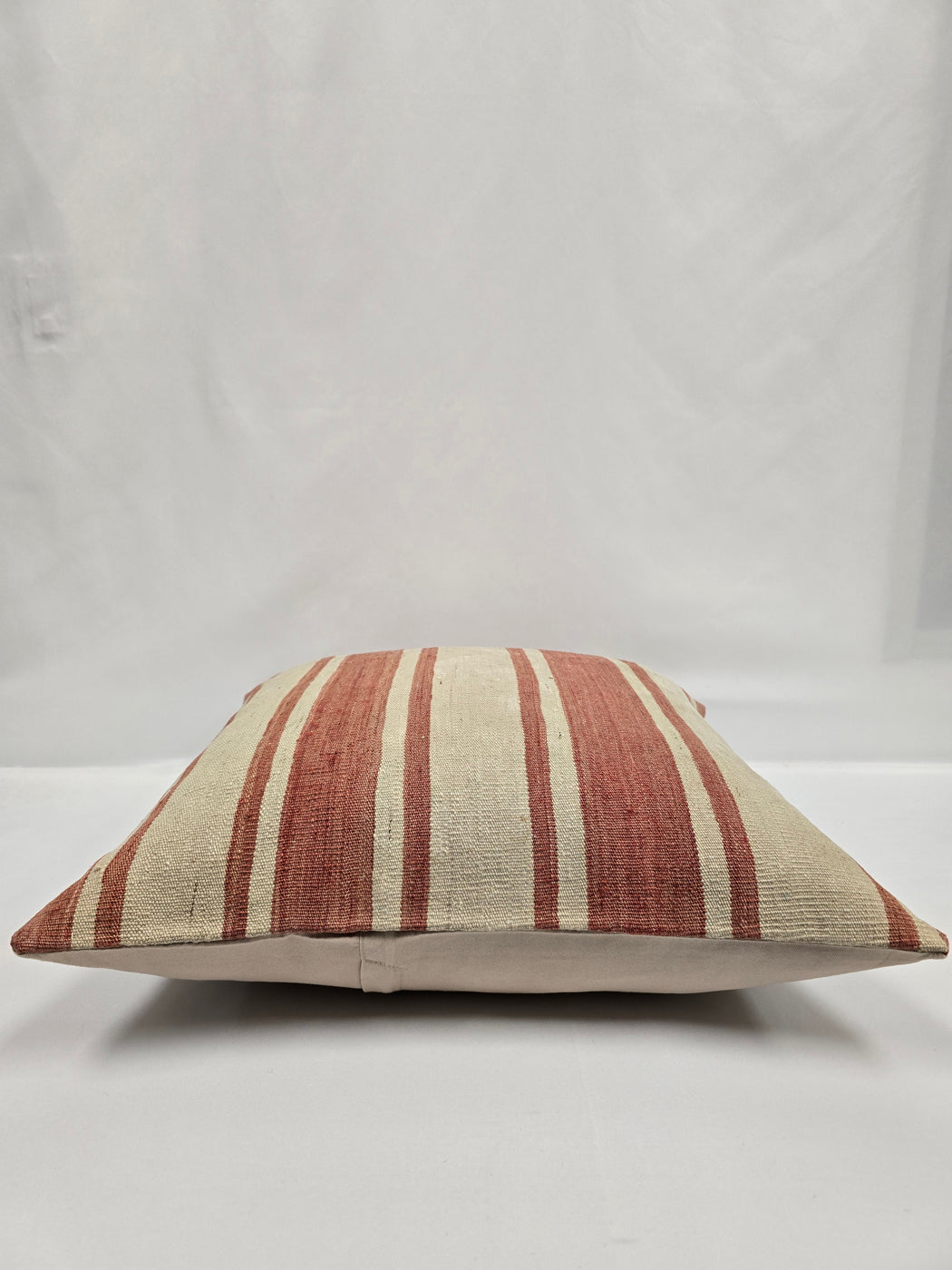 Turkish Hemp Pillow Natural Beige Red Pillow Cushion Cover 24" x 24" #9249
