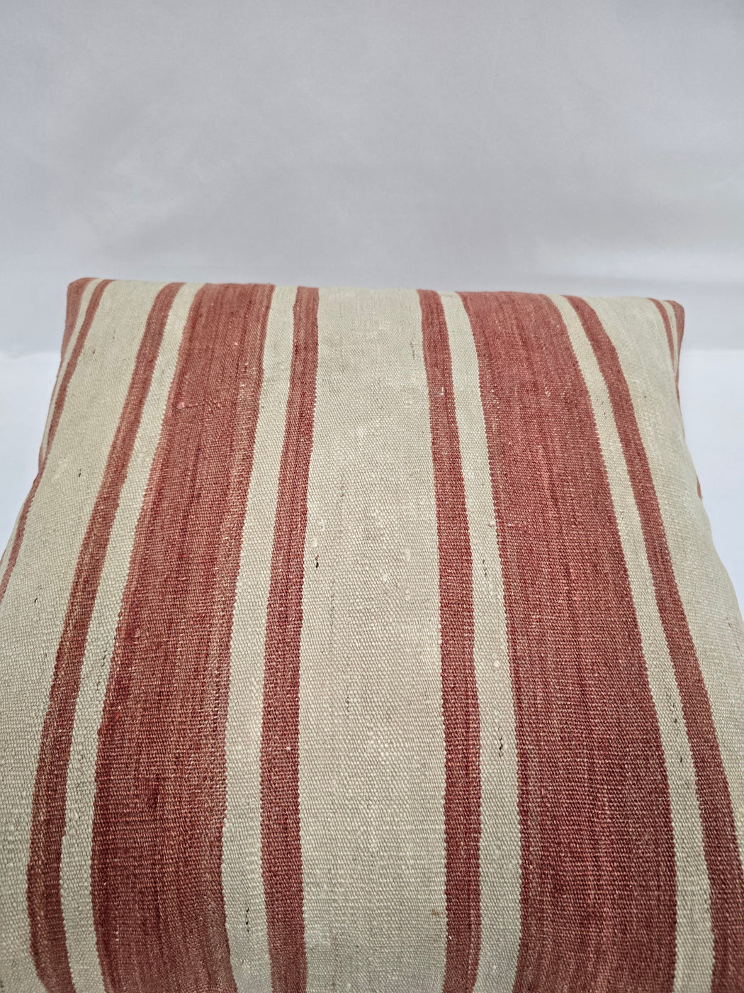 Turkish Hemp Pillow Natural Beige Red Pillow Cushion Cover 24" x 24" #9249