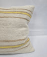 Turkish Hemp Pillow Natural Beige Yellow Brown Pillow Cushion Cover 24" x 24" #9248
