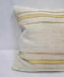 Turkish Hemp Pillow Natural Beige Yellow Brown Pillow Cushion Cover 24" x 24" #9248