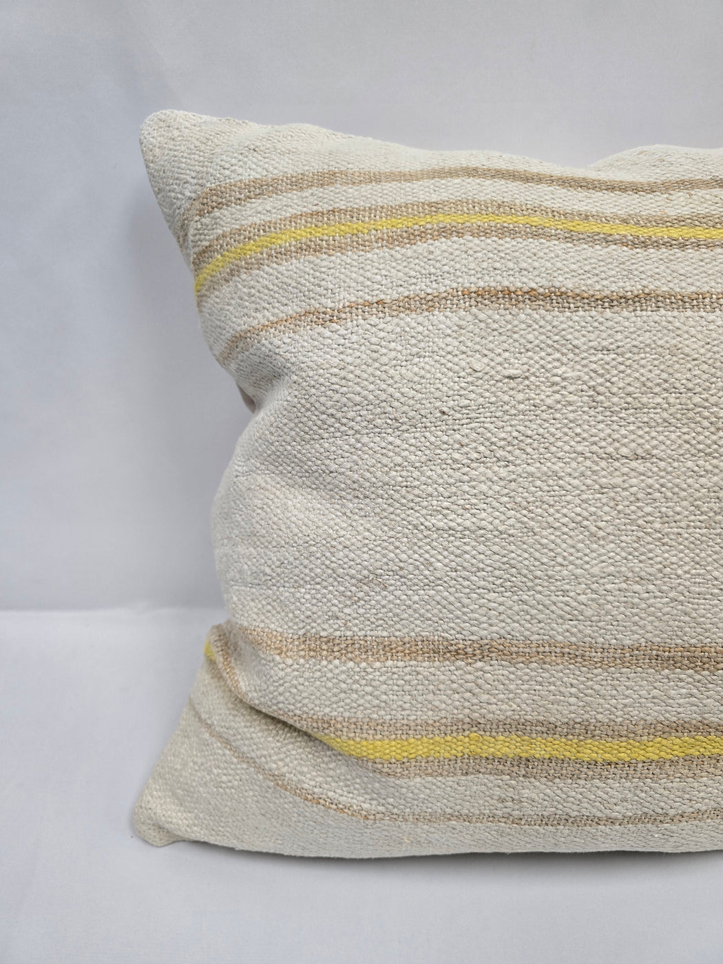 Turkish Hemp Pillow Natural Beige Yellow Brown Pillow Cushion Cover 24" x 24" #9248
