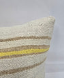 Turkish Hemp Pillow Natural Beige Yellow Brown Pillow Cushion Cover 24" x 24" #9248