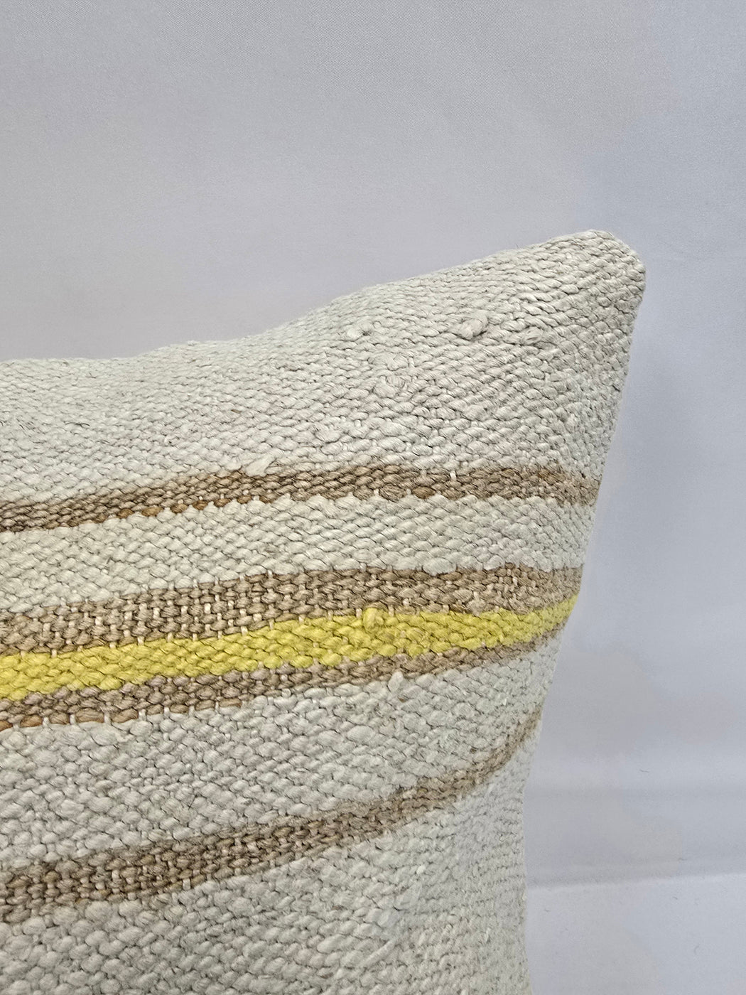 Turkish Hemp Pillow Natural Beige Yellow Brown Pillow Cushion Cover 24" x 24" #9248