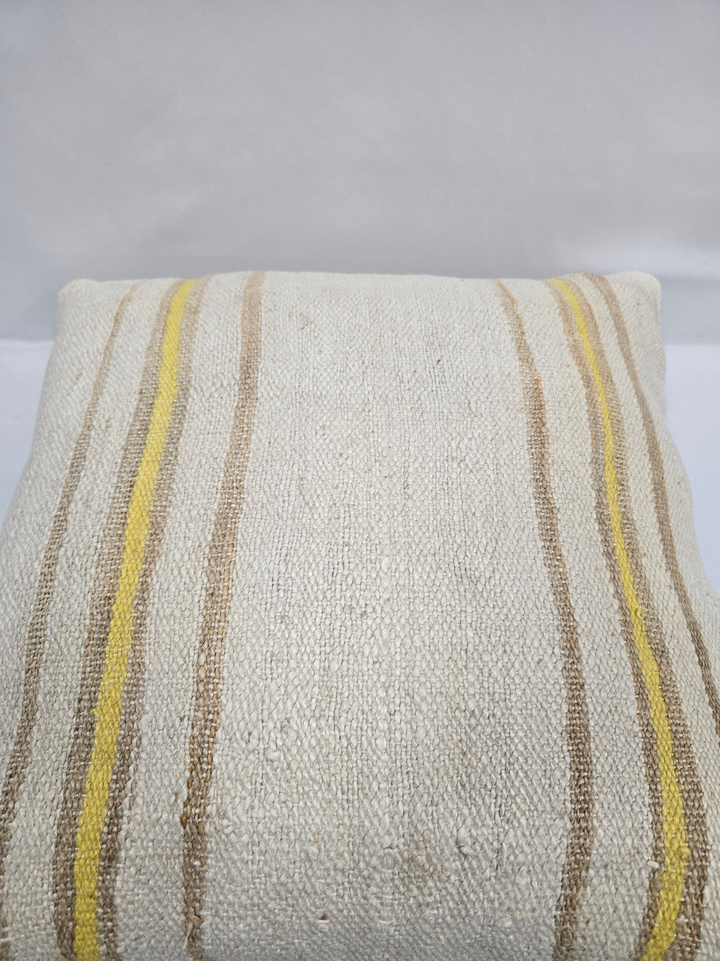 Turkish Hemp Pillow Natural Beige Yellow Brown Pillow Cushion Cover 24" x 24" #9248