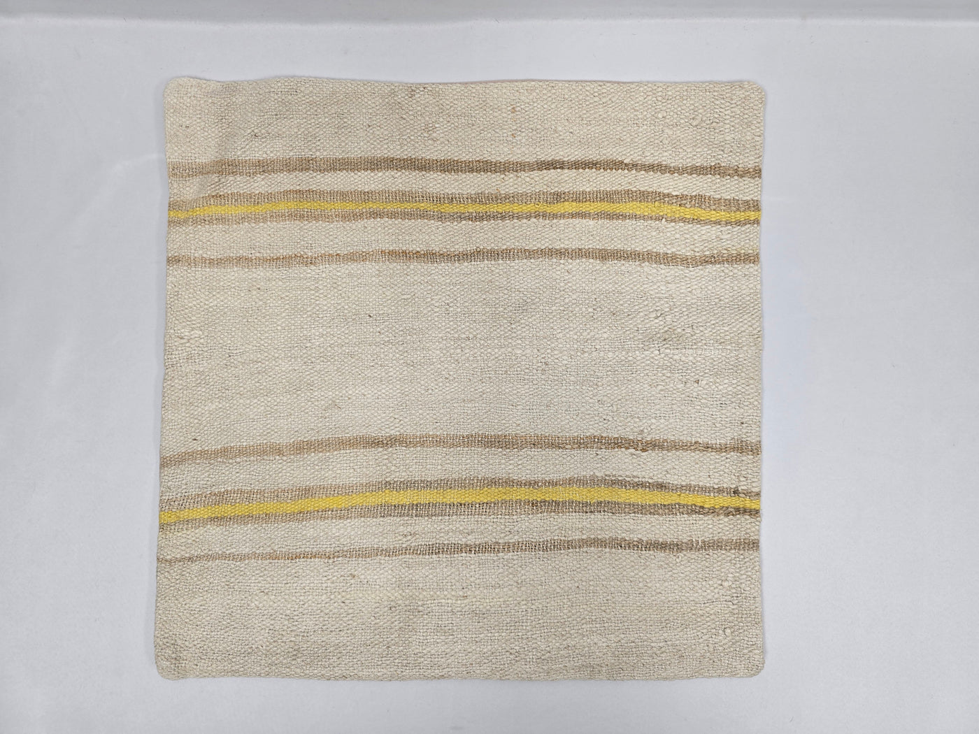 Turkish Hemp Pillow Natural Beige Yellow Brown Pillow Cushion Cover 24" x 24" #9248