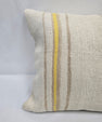 Turkish Hemp Pillow Natural Beige Yellow Brown Pillow Cushion Cover 24" x 24" #9247