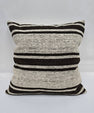 Turkish Hemp Pillow Natural Beige Black Pillow Cushion Cover 24" x 24" #9245