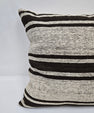 Turkish Hemp Pillow Natural Beige Black Pillow Cushion Cover 24" x 24" #9245