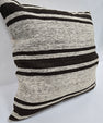 Turkish Hemp Pillow Natural Beige Black Pillow Cushion Cover 24" x 24" #9245