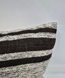 Turkish Hemp Pillow Natural Beige Black Pillow Cushion Cover 24" x 24" #9245