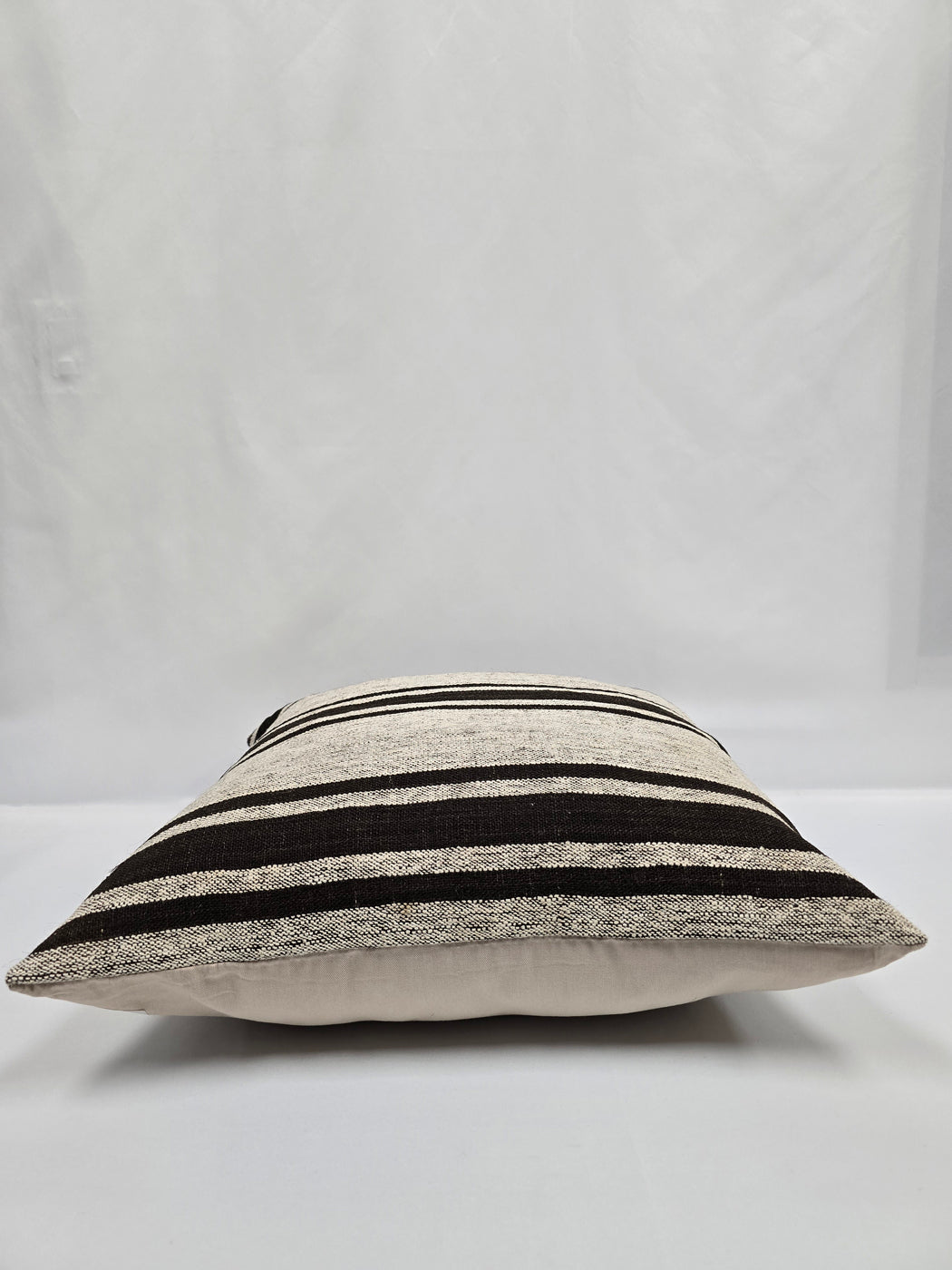 Turkish Hemp Pillow Natural Beige Black Pillow Cushion Cover 24" x 24" #9245