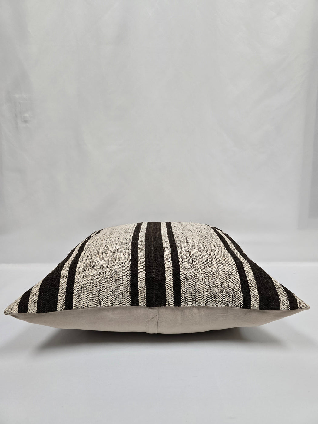 Turkish Hemp Pillow Natural Beige Black Pillow Cushion Cover 24" x 24" #9245