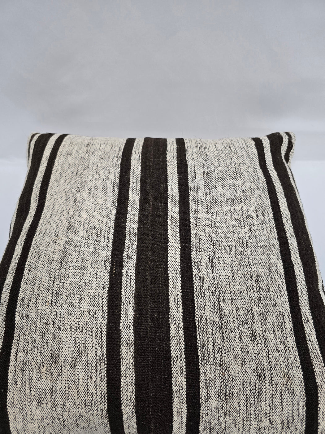 Turkish Hemp Pillow Natural Beige Black Pillow Cushion Cover 24" x 24" #9245