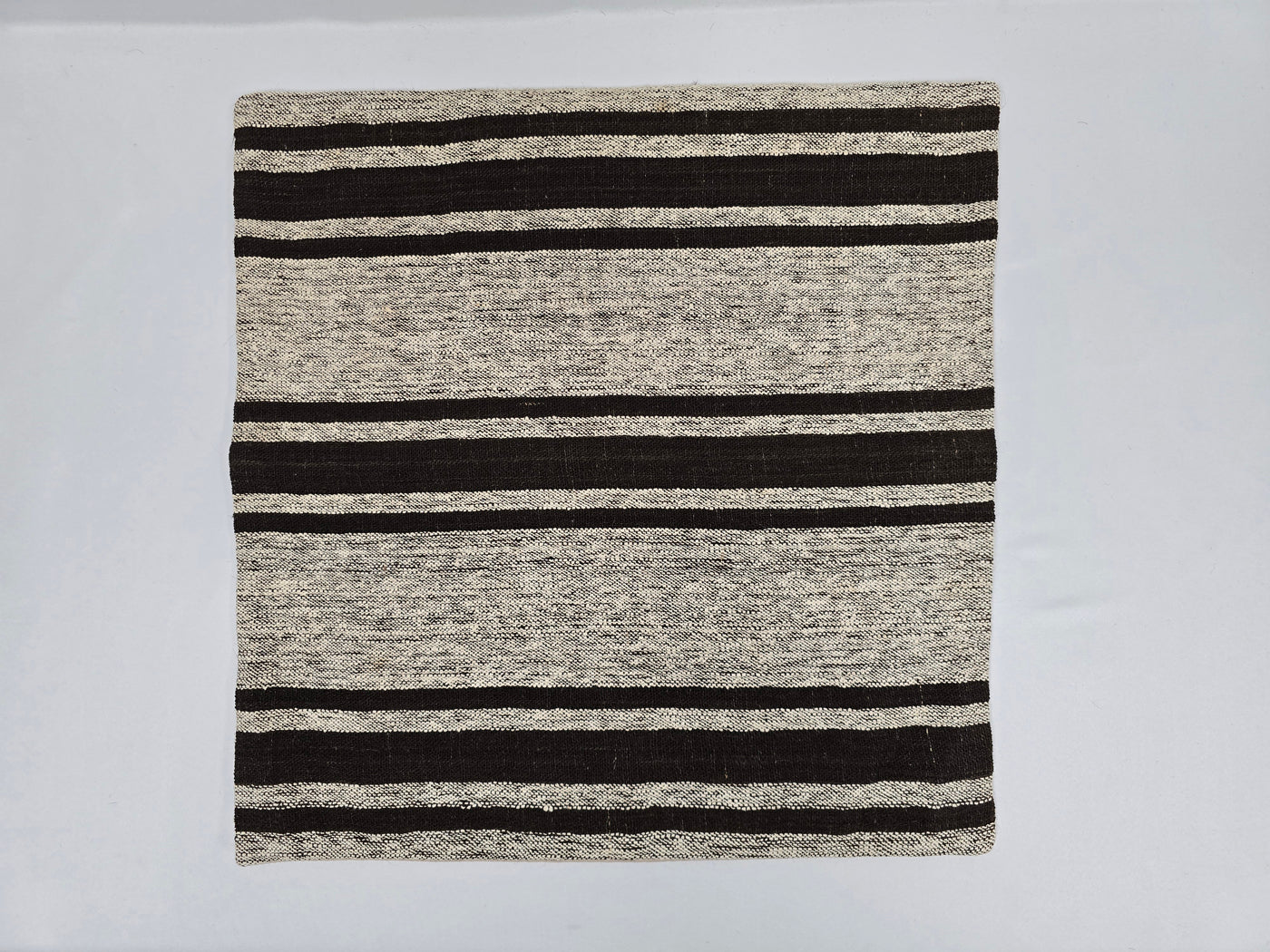 Turkish Hemp Pillow Natural Beige Black Pillow Cushion Cover 24" x 24" #9245