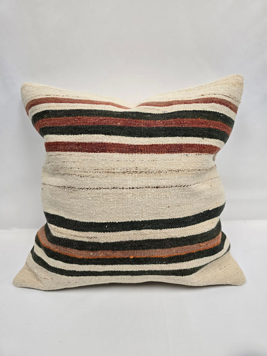 Turkish Hemp Pillow Natural Black Rust Beige Brown Pillow Cushion Cover 24" x 24" #9243