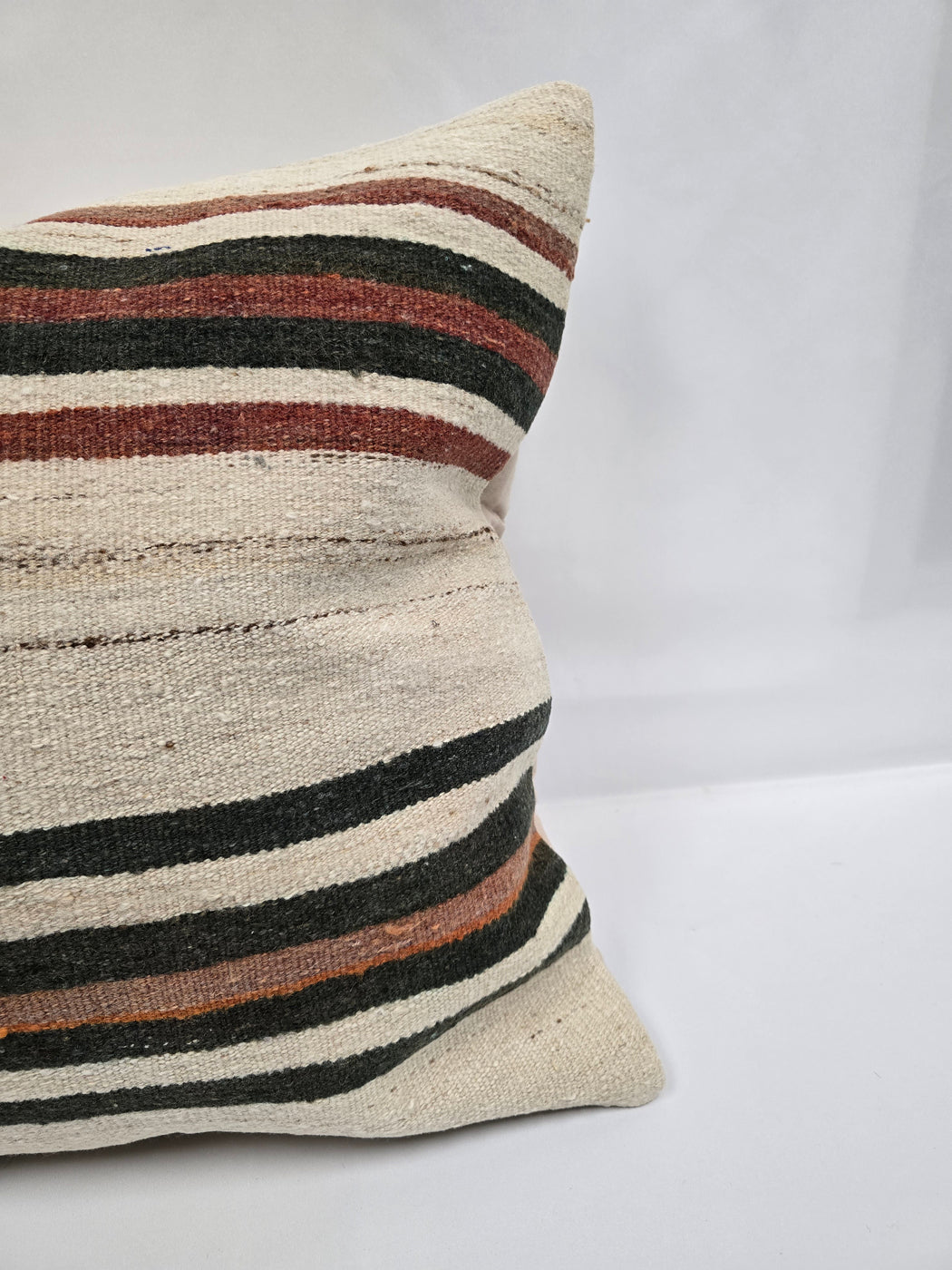 Turkish Hemp Pillow Natural Black Rust Beige Brown Pillow Cushion Cover 24" x 24" #9243