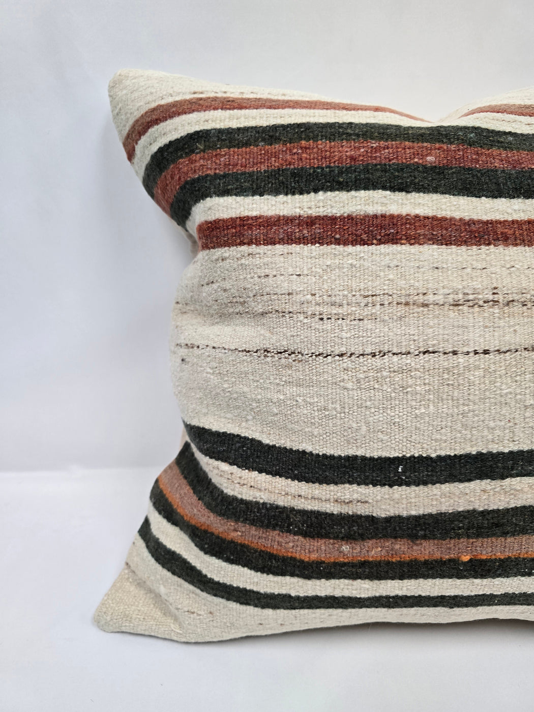 Turkish Hemp Pillow Natural Black Rust Beige Brown Pillow Cushion Cover 24" x 24" #9243