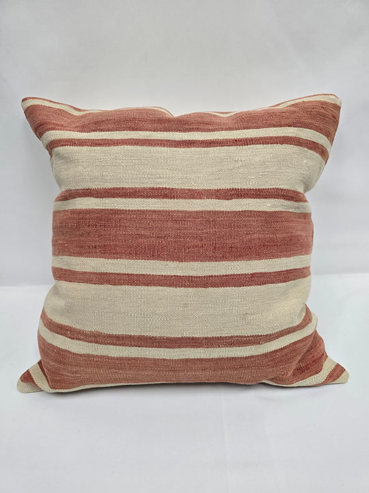 Turkish Hemp Pillow Natural Rust Beige Pillow Cushion Cover 24" x 24" #9244