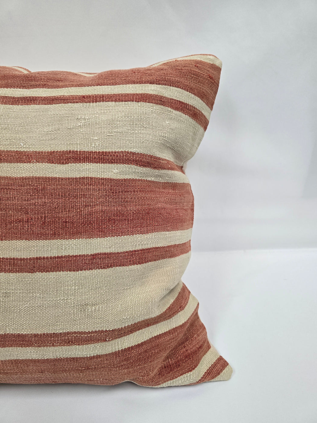 Turkish Hemp Pillow Natural Rust Beige Pillow Cushion Cover 24" x 24" #9244