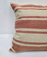 Turkish Hemp Pillow Natural Rust Beige Pillow Cushion Cover 24" x 24" #9244