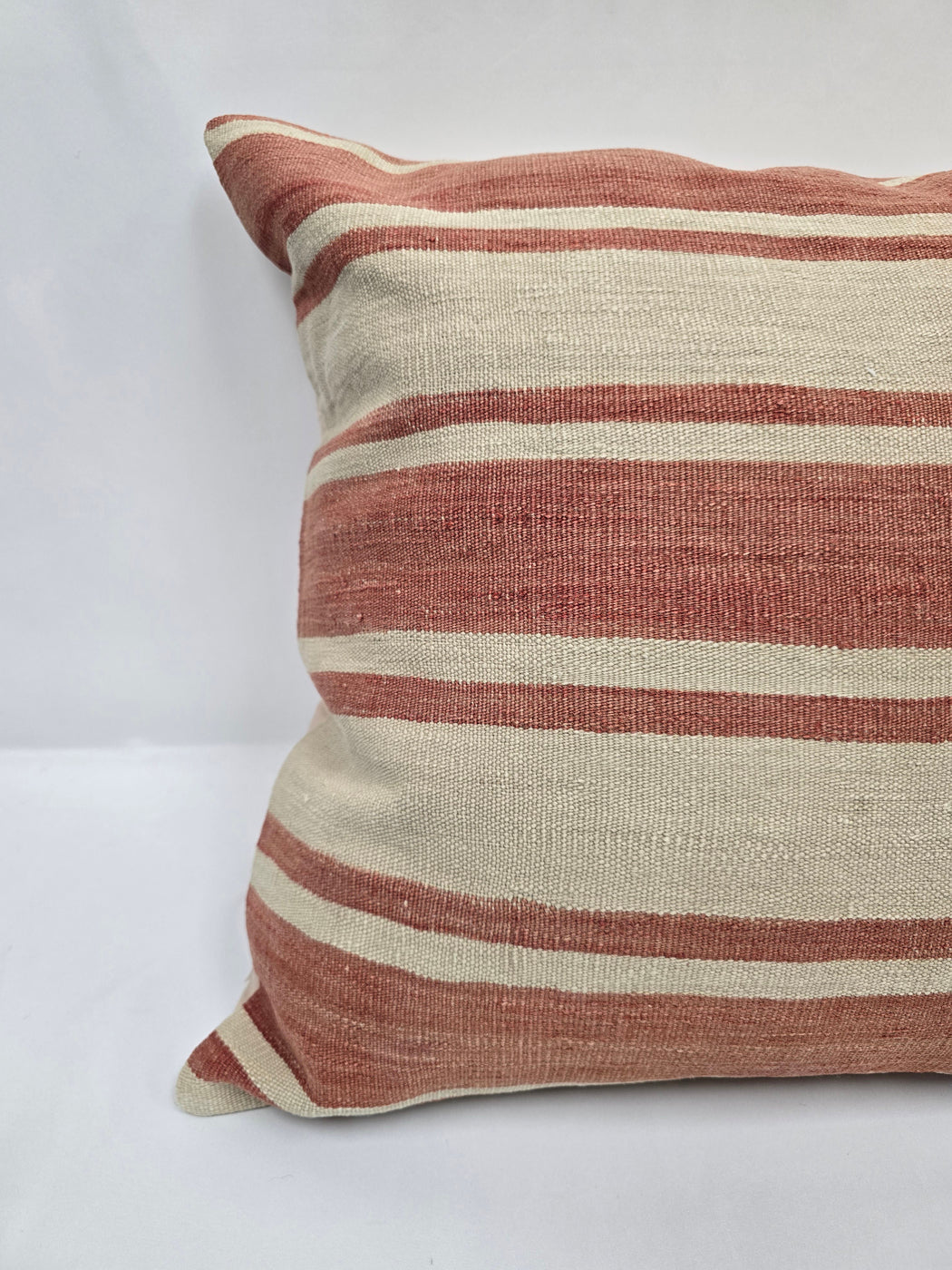 Turkish Hemp Pillow Natural Rust Beige Pillow Cushion Cover 24" x 24" #9244