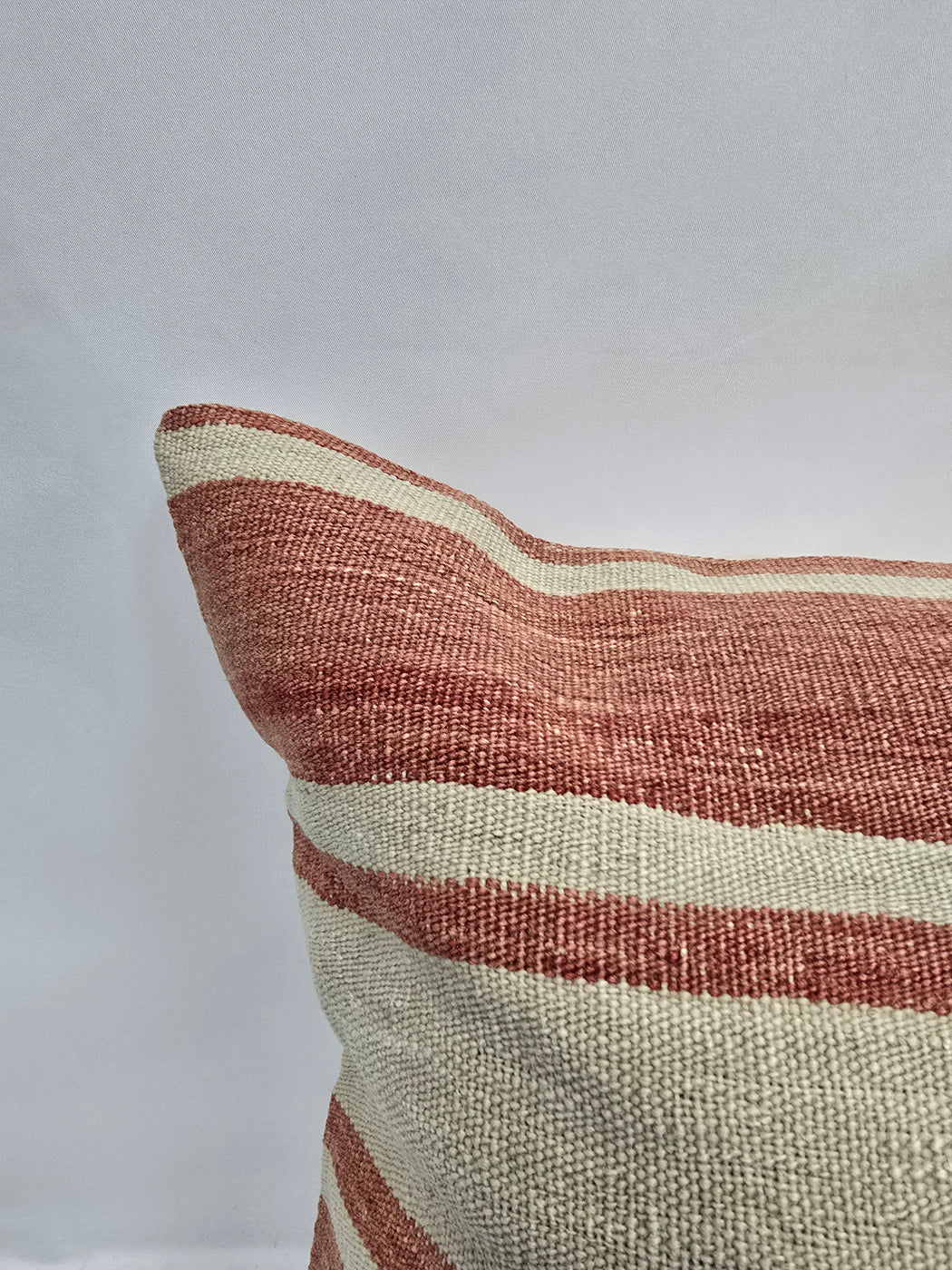 Turkish Hemp Pillow Natural Rust Beige Pillow Cushion Cover 24" x 24" #9244