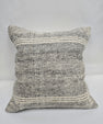 Turkish Hemp Pillow Natural Cream Black Pillow Cushion Cover 24" x 24" #9246