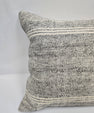 Turkish Hemp Pillow Natural Cream Black Pillow Cushion Cover 24" x 24" #9246