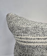 Turkish Hemp Pillow Natural Cream Black Pillow Cushion Cover 24" x 24" #9246
