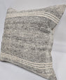 Turkish Hemp Pillow Natural Cream Black Pillow Cushion Cover 24" x 24" #9246