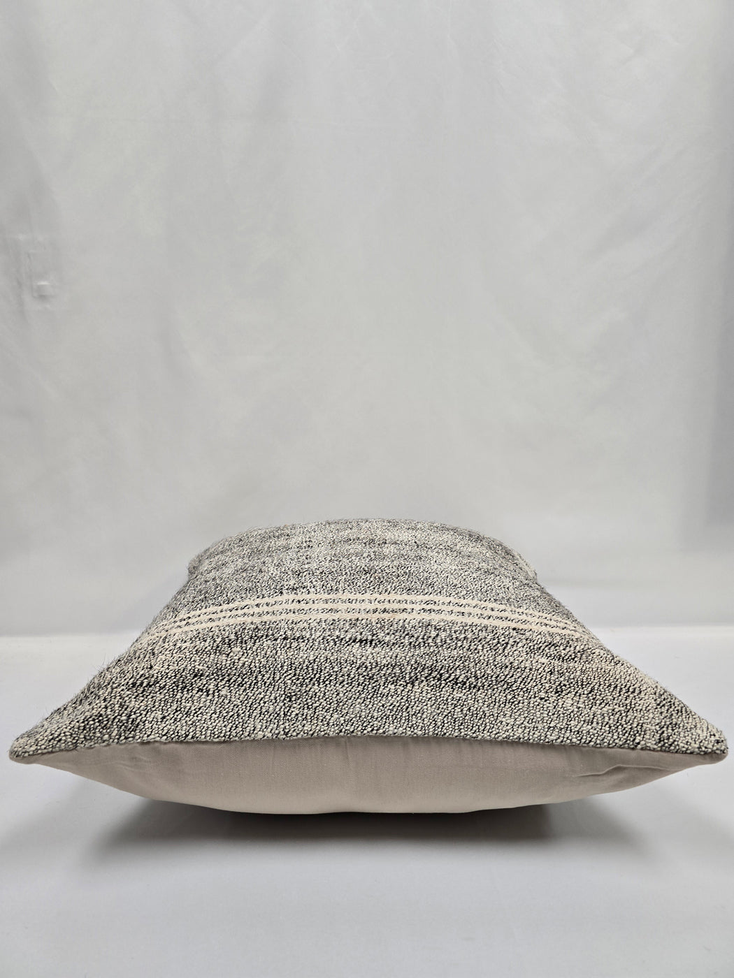 Turkish Hemp Pillow Natural Cream Black Pillow Cushion Cover 24" x 24" #9246