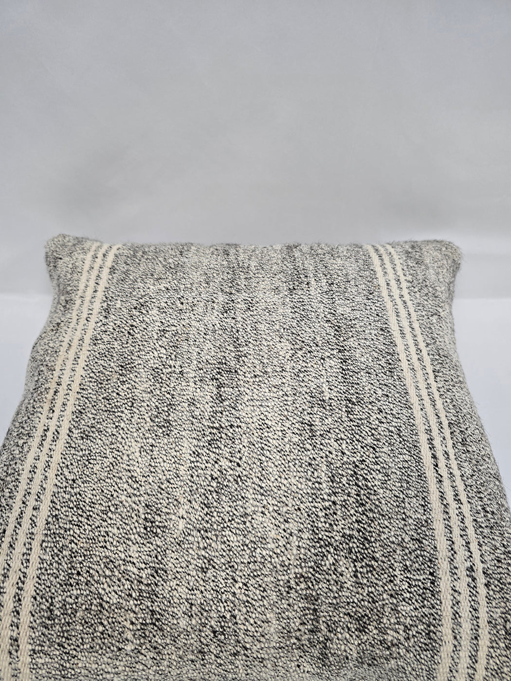Turkish Hemp Pillow Natural Cream Black Pillow Cushion Cover 24" x 24" #9246