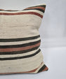 Turkish Hemp Pillow Natural Black Rust Cream Pillow Cushion Cover 24" x 24" #9241