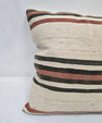 Turkish Hemp Pillow Natural Black Rust Cream Pillow Cushion Cover 24" x 24" #9241