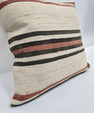 Turkish Hemp Pillow Natural Black Rust Cream Pillow Cushion Cover 24" x 24" #9241