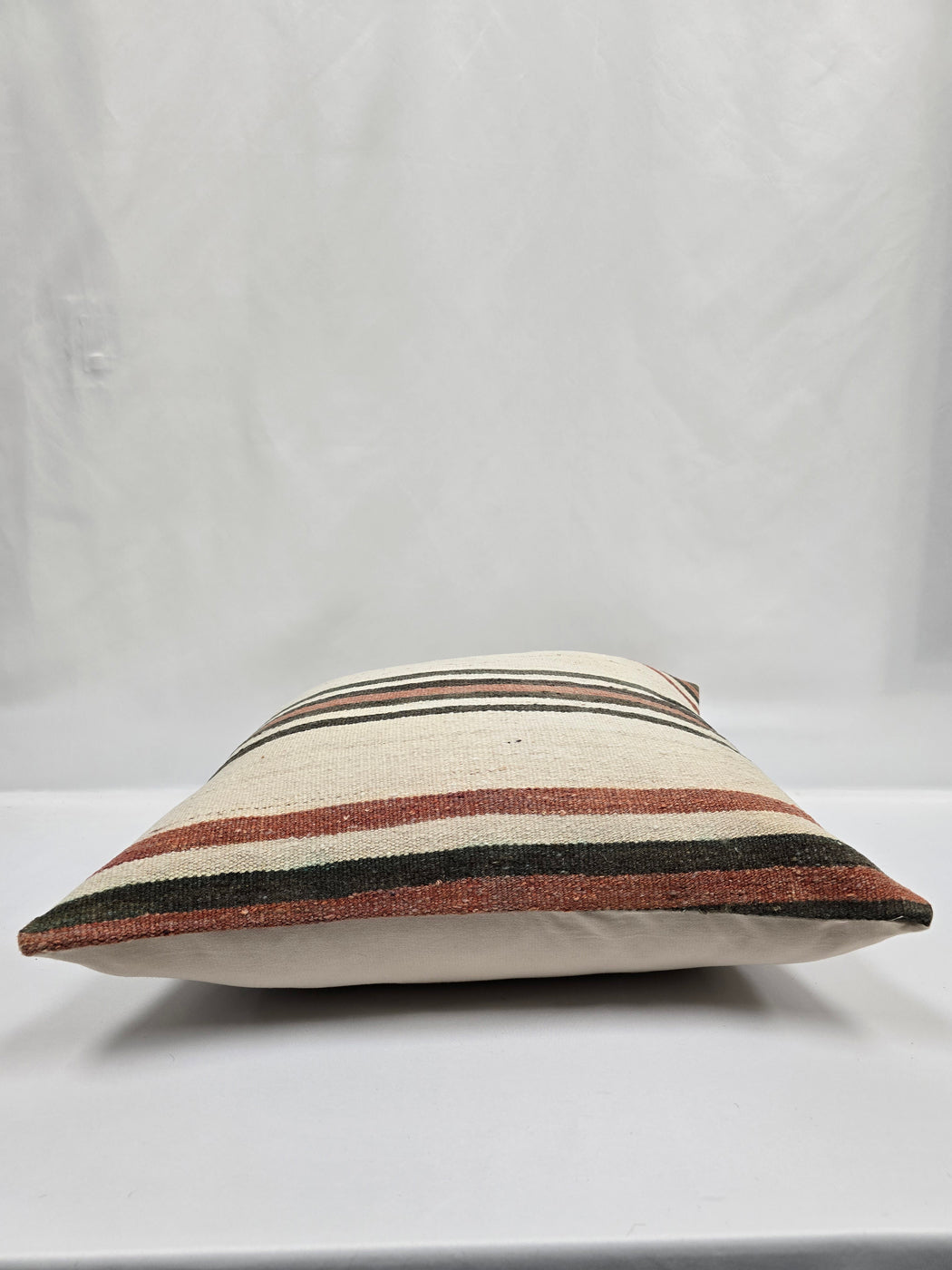 Turkish Hemp Pillow Natural Black Rust Cream Pillow Cushion Cover 24" x 24" #9241