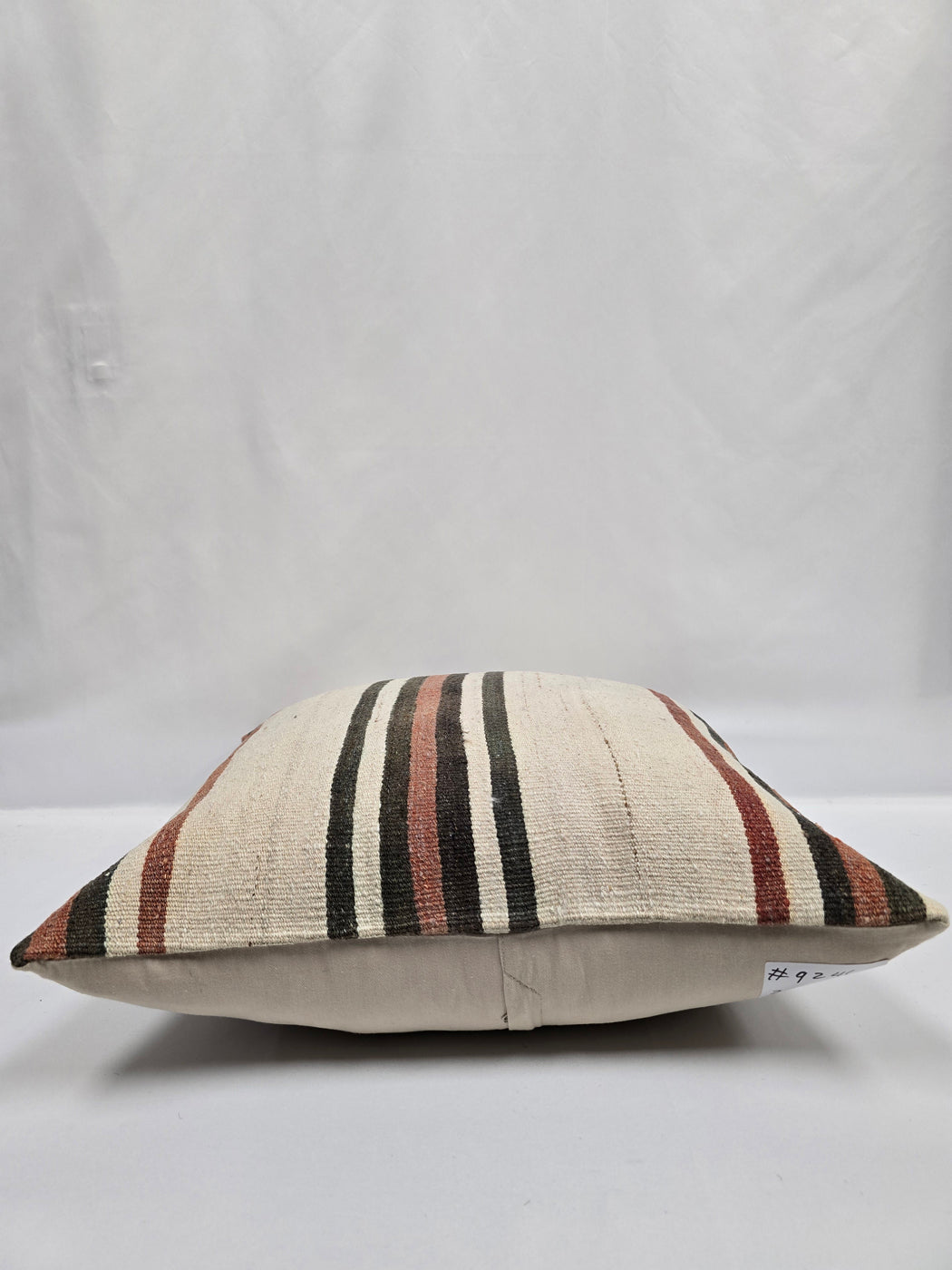 Turkish Hemp Pillow Natural Black Rust Cream Pillow Cushion Cover 24" x 24" #9241