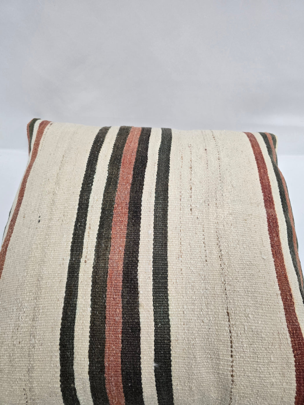 Turkish Hemp Pillow Natural Black Rust Cream Pillow Cushion Cover 24" x 24" #9241