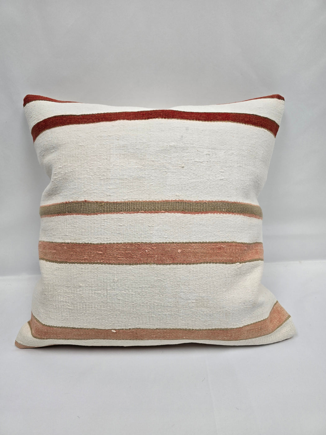 Turkish Hemp Pillow Natural Rust Beige Sage Pillow Cushion Cover 24" x 24" #9239