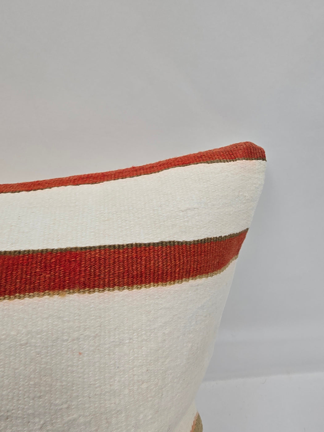 Turkish Hemp Pillow Natural Rust Beige Sage Pillow Cushion Cover 24" x 24" #9239
