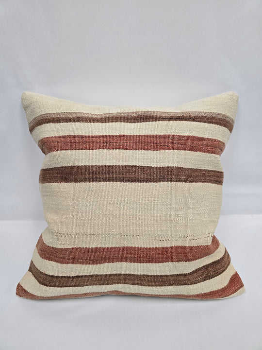 Turkish Hemp Pillow Natural Rust Brown Beige Pillow Cushion Cover 24" x 24" #9242