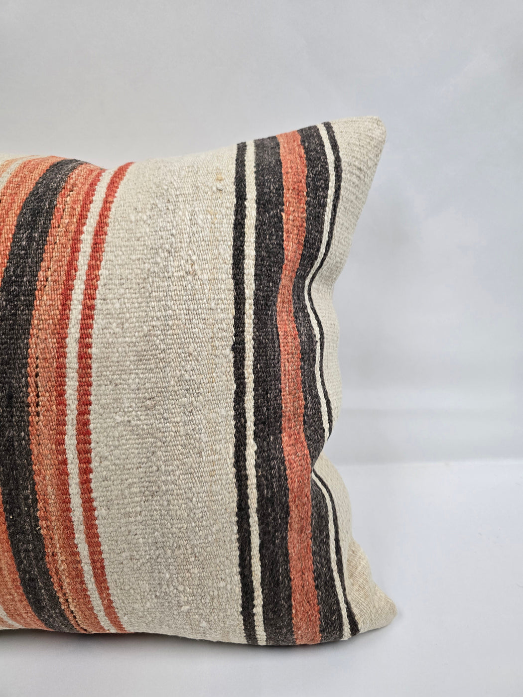 Turkish Hemp Pillow Natural Orange Black Beige Pillow Cushion Cover 24" x 24" #9236