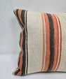 Turkish Hemp Pillow Natural Orange Black Beige Pillow Cushion Cover 24" x 24" #9236