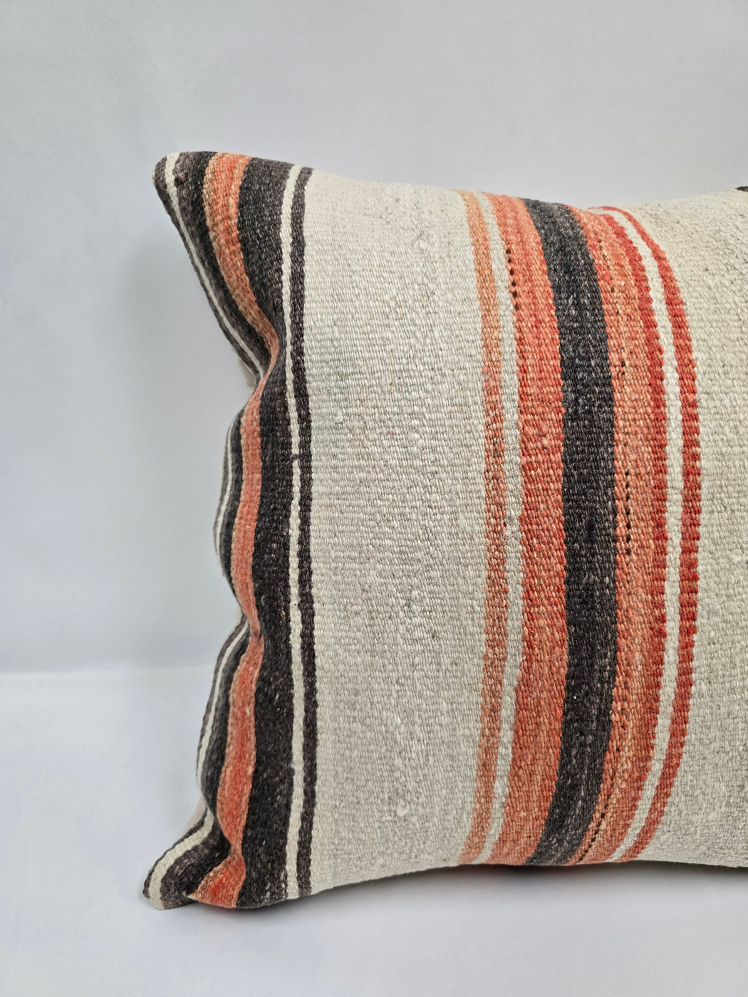 Turkish Hemp Pillow Natural Orange Black Beige Pillow Cushion Cover 24" x 24" #9236