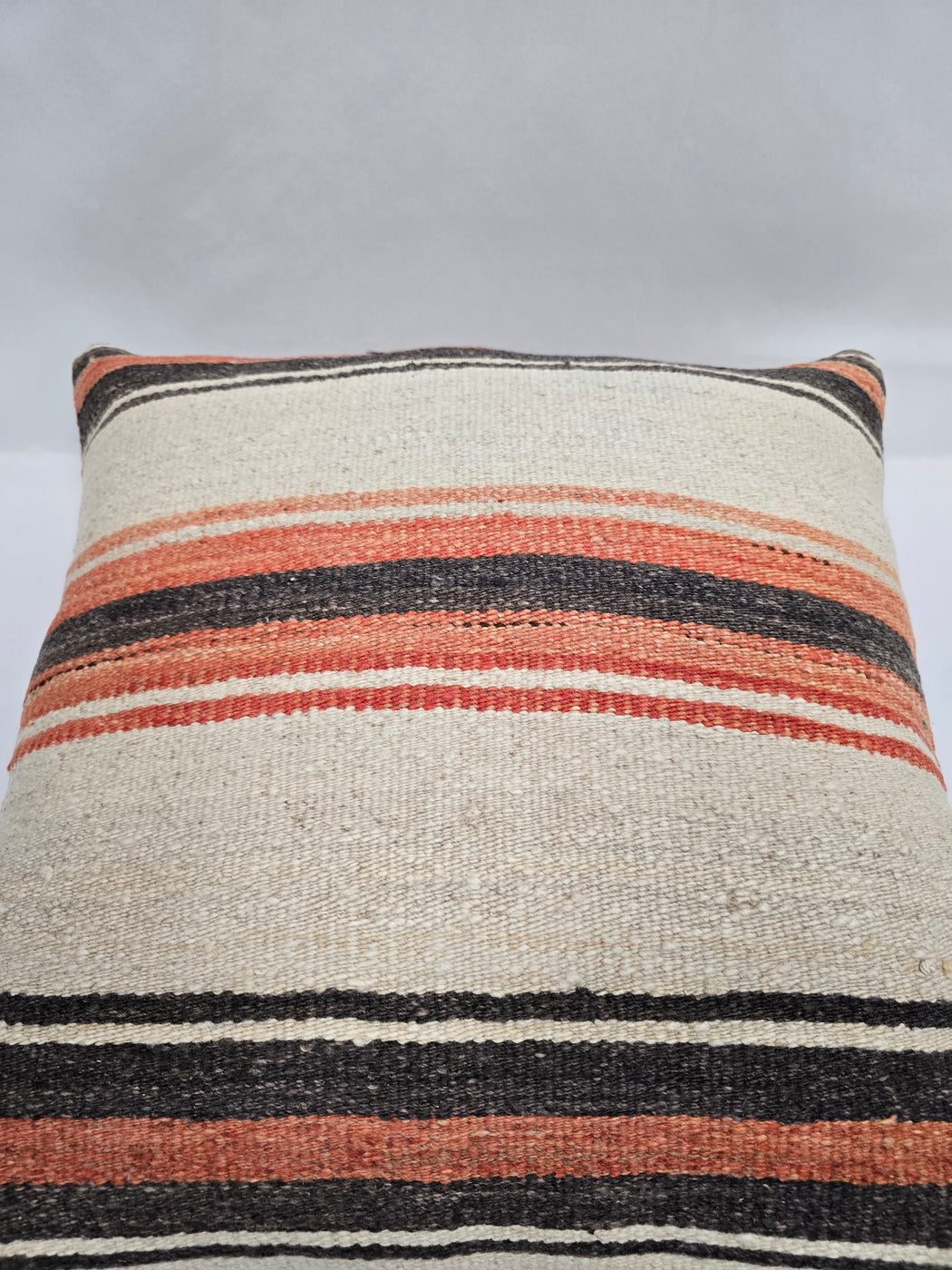 Turkish Hemp Pillow Natural Orange Black Beige Pillow Cushion Cover 24" x 24" #9236