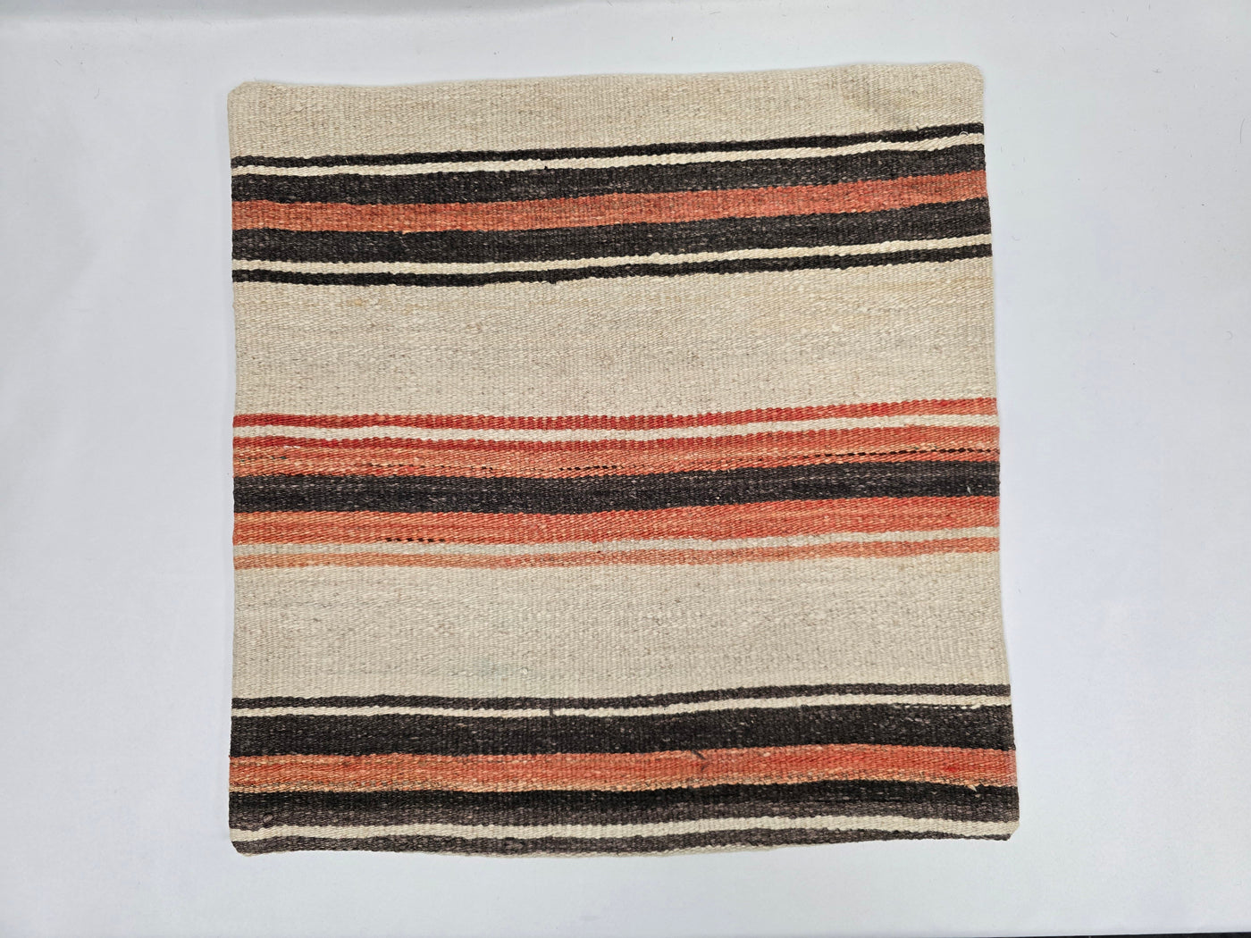 Turkish Hemp Pillow Natural Orange Black Beige Pillow Cushion Cover 24" x 24" #9236