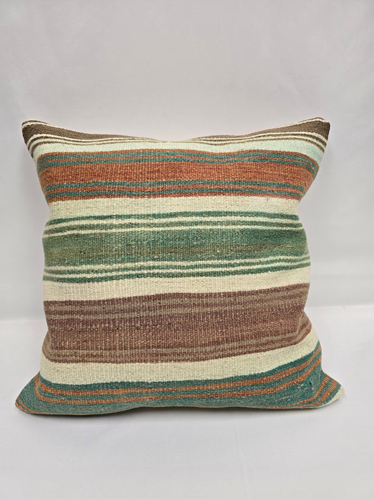Turkish Hemp Pillow Natural Green Brown Beige Orange Pillow Cushion Cover 24" x 24" #9237