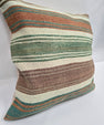 Turkish Hemp Pillow Natural Green Brown Beige Orange Pillow Cushion Cover 24" x 24" #9237