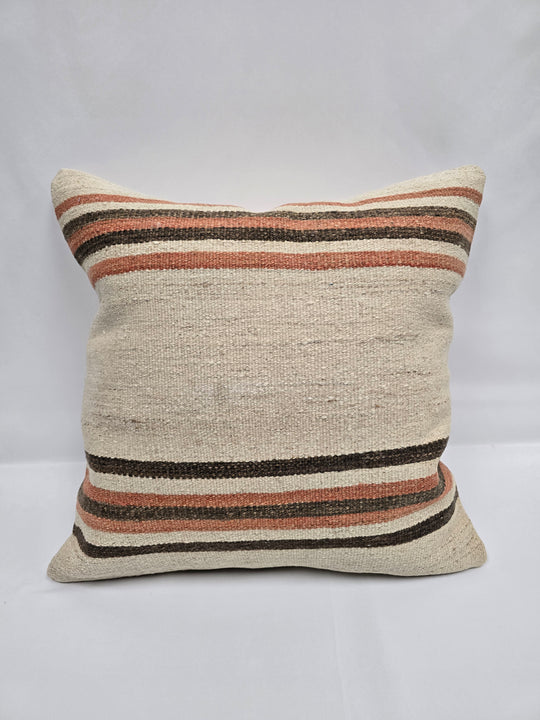 Turkish Hemp Pillow Natural Peach Brown Beige Pillow Cushion Cover 24" x 24" #9238