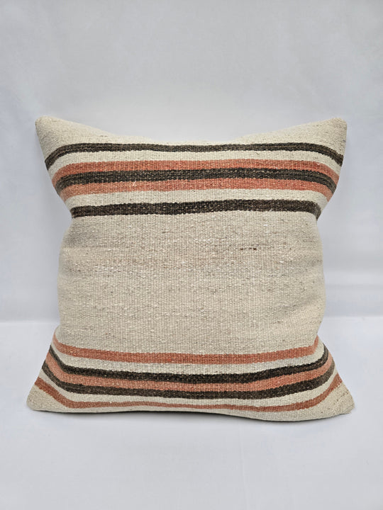 Turkish Hemp Pillow Natural Peach Brown Beige Pillow Cushion Cover 24" x 24" #9234